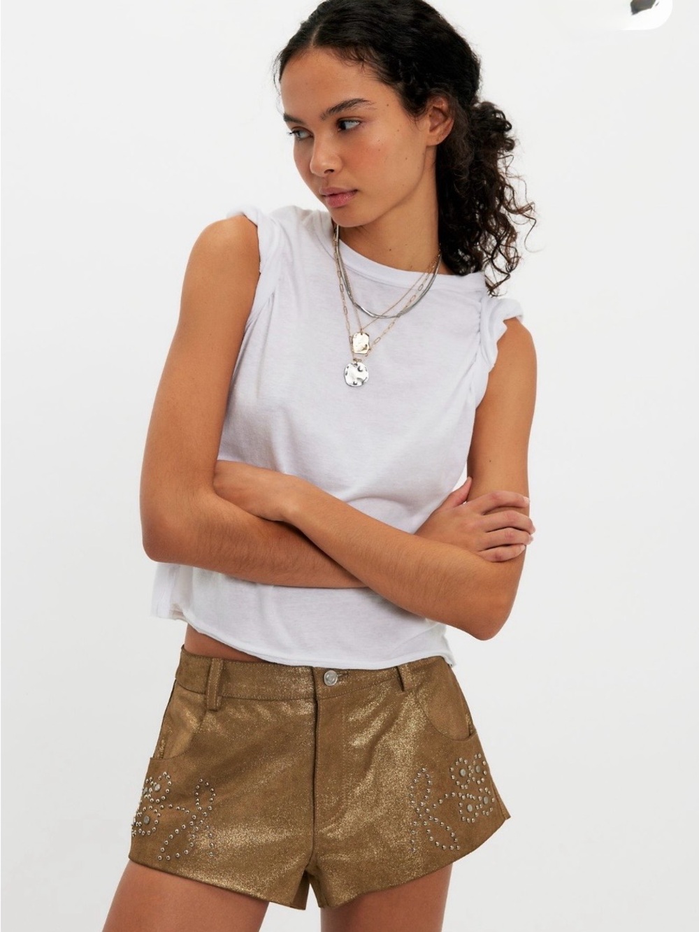 FP X Understated Leather Heart Of Gold Shorts 💯 Leather NWT - Picture 4 of 4